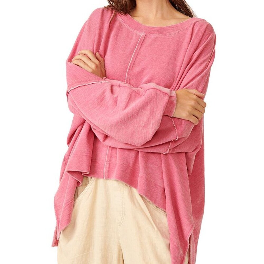 $7 sale/ everything $7 
Free People Oversized Washed Pink Sweatshirt